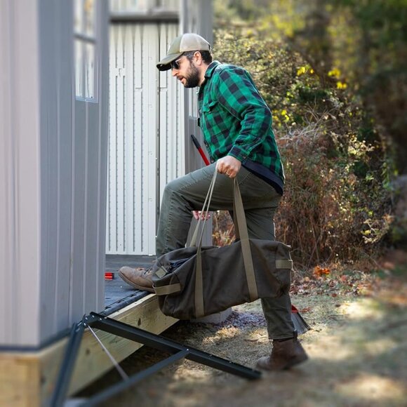 Waxed Canvas All Purpose Military Style Duffle Bag, Water-Resistant, Adjustable - Picture 7 of 12